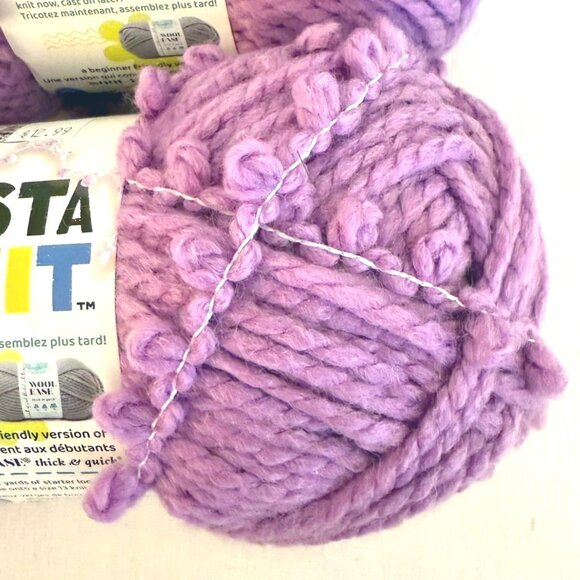 Lion Brand Wool Ease Insta Knit Yarn Super Bulky Violet It Go 122 yd Beginner - Picture 8 of 9